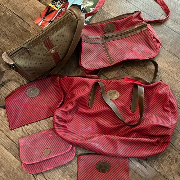 Gucci Authentic Original 70’s 6 Piece Boston Collection Tan and Red - Picture 5 of 17